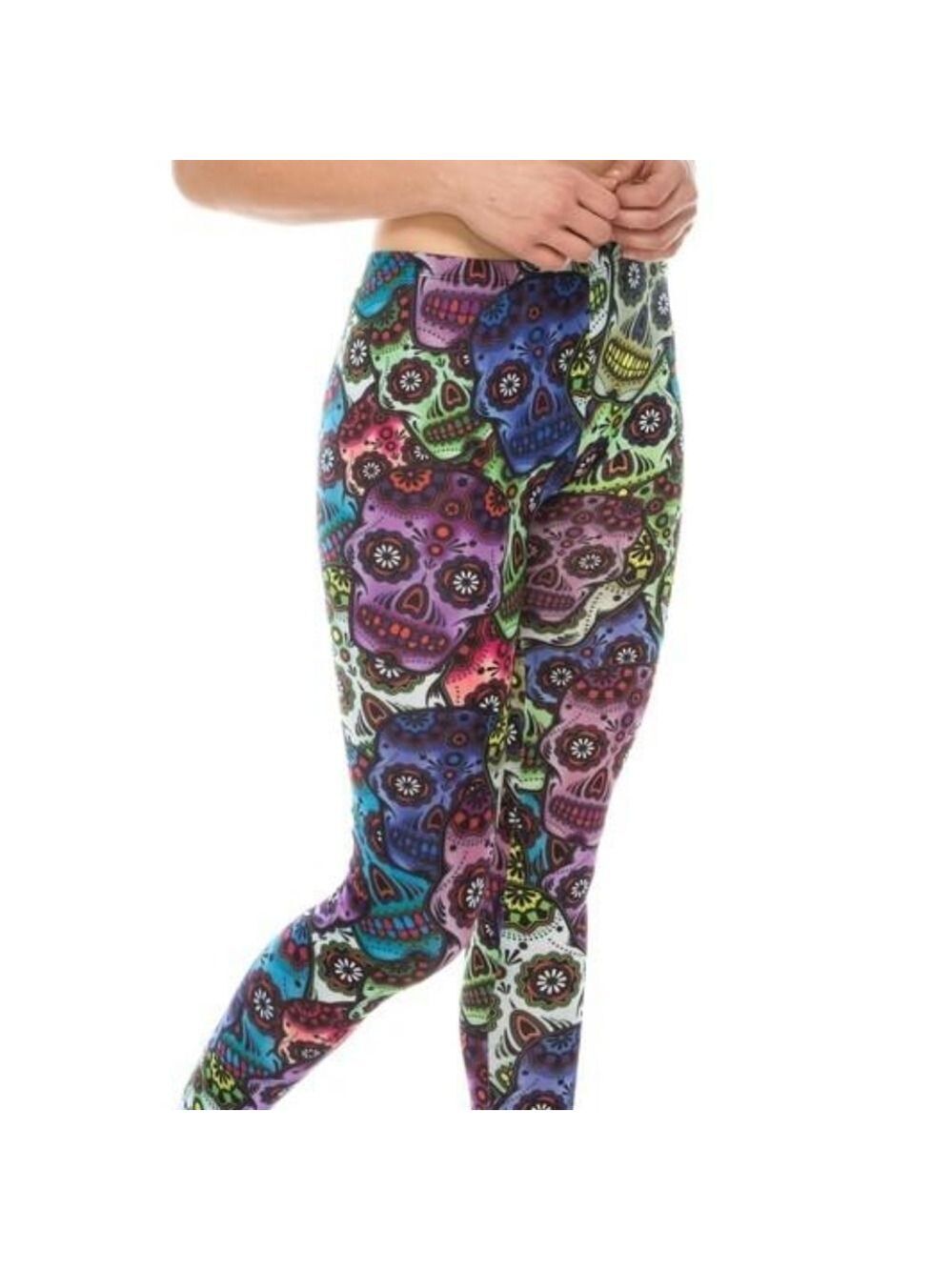 LEGGINGS DEPOT Sugar Skull Print Full length Leggings Size 2-10 NWT